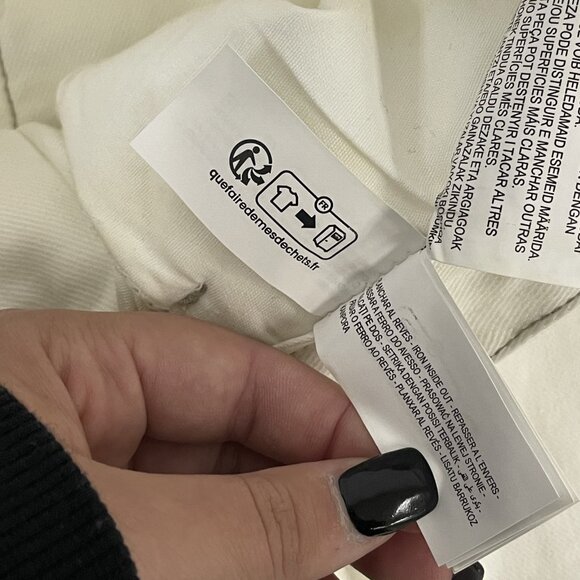 Zara Womens Jeans EU 38 US 6 Barrel-Leg White High-Waist Stretch 6045/051 NWT - Picture 12 of 16